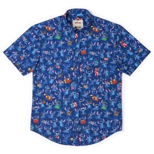 Disney Men's Blue Short Sleeve Shirt